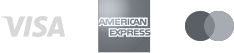 Payment is VISA American Express and Mastercard